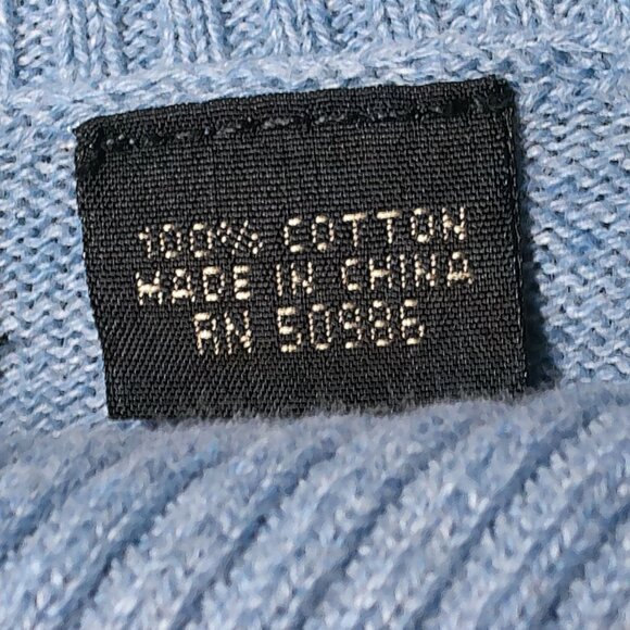 Jeanne Pierre Heather Blue Button Cowl Neck Sweater - Picture 4 of 4